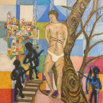 Ah... Bastiano cm 60x50, olio su tela, 2023