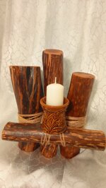 wooden-candle-holder