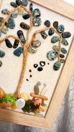 handmade-beach-stone-picture-green-tree