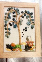 handmade-beach-stone-picture-green-tree