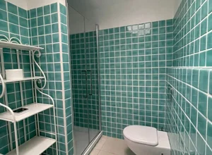 Bagno dell'appartamento Mirto con vista mare a Stintino