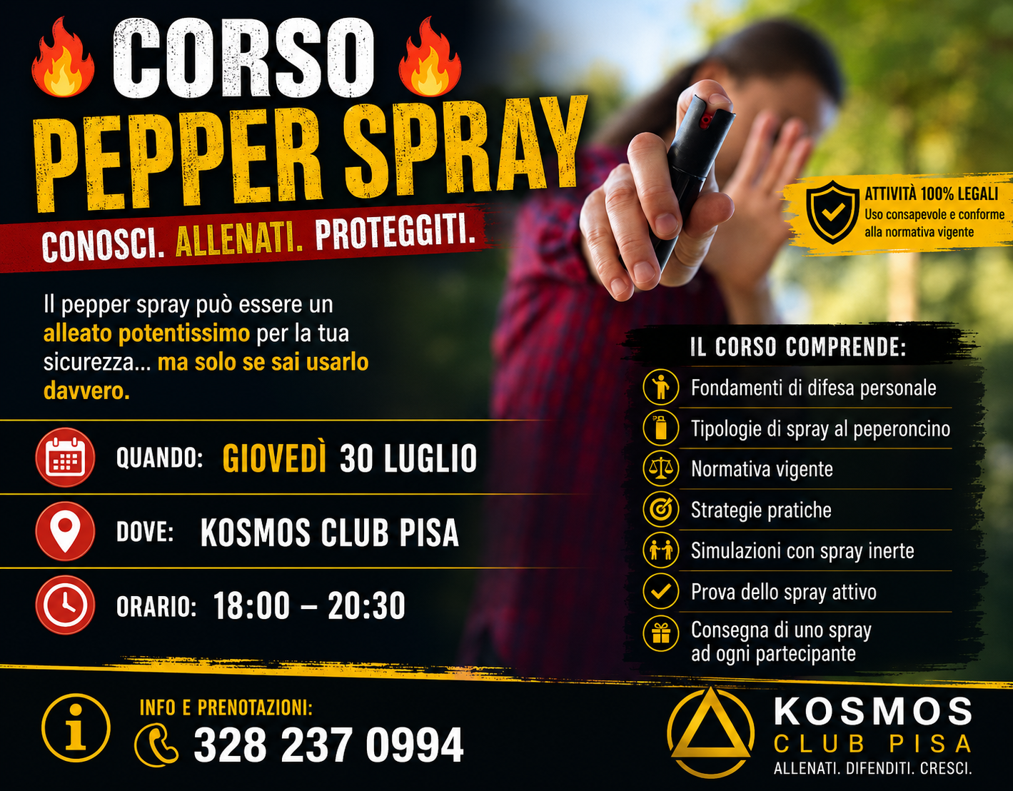 Corso pepper spray luglio 2026