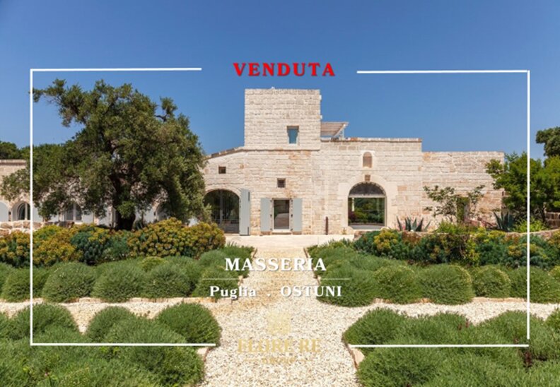 Elegante masseria in pietra con giardino mediterraneo a Ostuni, proposta da Flore Re Group - Puglia International Realty masseria venduta da Flore re Group . Diego Flore
