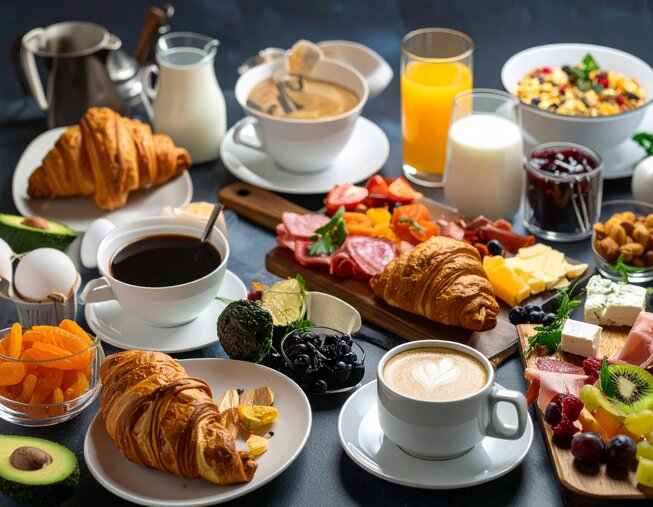 firefly_buffet con caffe cornetto latte cerali e succhi di frutta, frutta fresca e frutta sec 693505.jpeg firefly_buffet con caffe cornetto latte cerali e succhi di frutta, frutta fresca e frutta sec 693505.jpeg