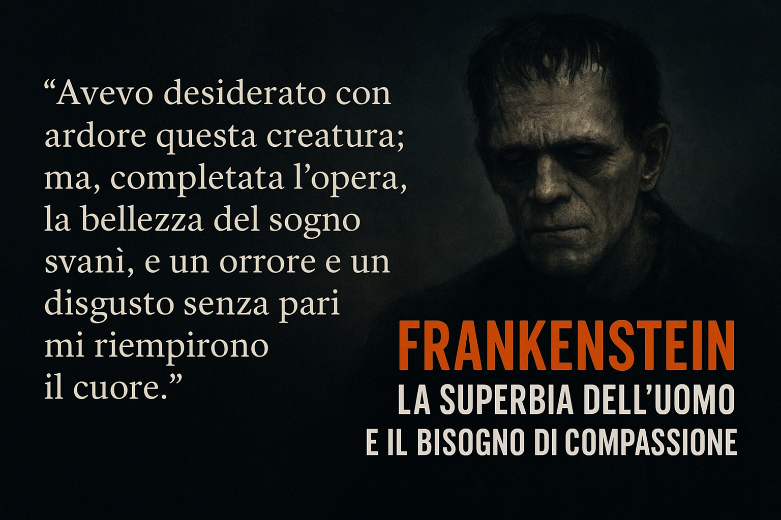 Frankenstein: la superbia dell’uomo e il bisogno di compassione Frankenstein: la superbia dell’uomo e il bisogno di compassione