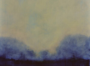 Abstract landscape in blue, black and red tones by Sergio Giannotta, 2021 Abstract landscape in blue, black and red tones by Sergio Giannotta, 2021