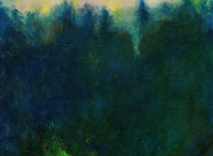 Abstract landscape in deep blue and green tones by Sergio Giannotta, 2021 Abstract landscape in deep blue and green tones by Sergio Giannotta, 2021
