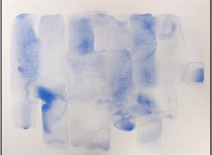 Pale blue watercolor with sparse translucent marks and open white space, from Il passo breve degli angeli by Sergio Giannotta, 2024 Pale blue watercolor with sparse translucent marks and open white space, from Il passo breve degli angeli by Sergio Giannotta, 2024