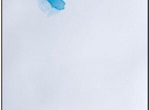 Minimal blue watercolor with two isolated translucent forms on white paper, from Il passo breve degli angeli by Sergio Giannotta, Minimal blue watercolor with two isolated translucent forms on white paper, from Il passo breve degli angeli by Sergio Giannotta,