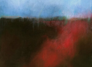 Abstract landscape in blue, black and red tones by Sergio Giannotta, 2021 Abstract landscape in blue, black and red tones by Sergio Giannotta, 2021