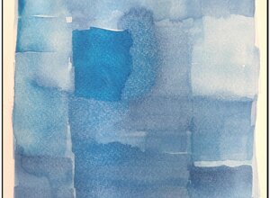 Blue watercolor composed of overlapping rectangular fields on paper, from Il passo breve degli angeli by Sergio Giannotta, 2024 Blue watercolor composed of overlapping rectangular fields on paper, from Il passo breve degli angeli by Sergio Giannotta, 2024