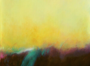 Luminous abstract landscape in yellow, turquoise and dark tones by Sergio Giannotta, 2021 Luminous abstract landscape in yellow, turquoise and dark tones by Sergio Giannotta, 2021