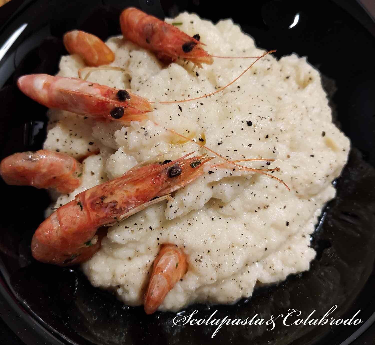 Crema di cavolfiore con mazzancolle