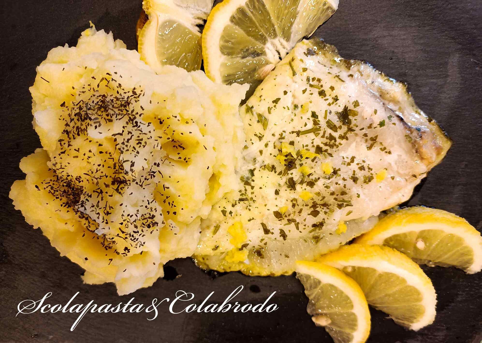Pesce rombo con purè limone e menta