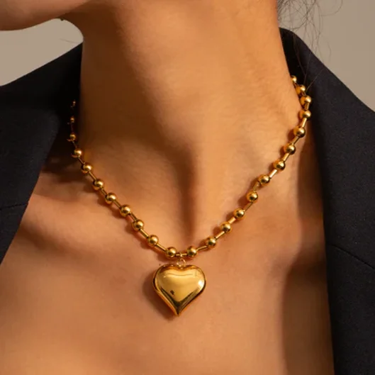 simple-style-classic-style-heart-shape-stainless-steel-plating-18k-gold-plated-bracelets-necklace-nh10427795
