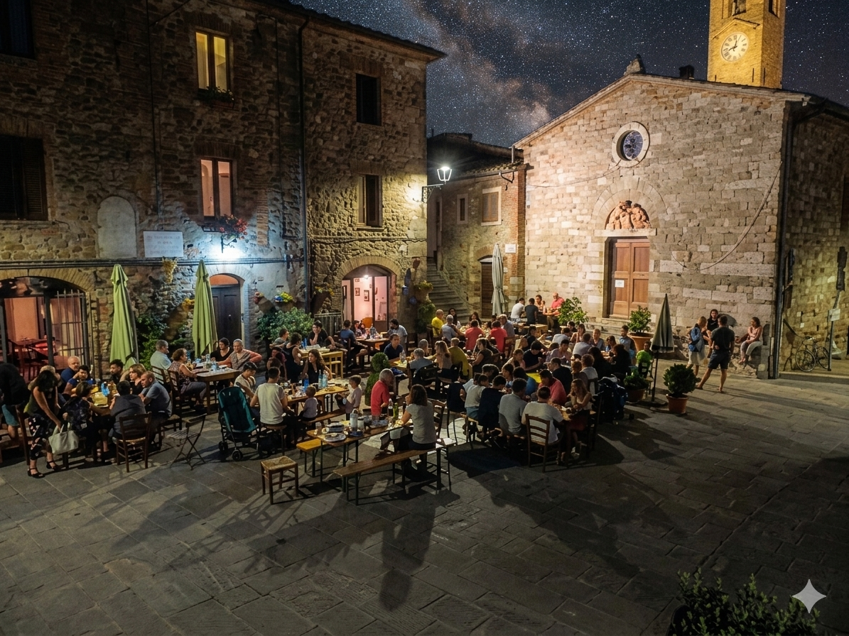 Riapre l'Osteria La Fattoria. Tornano le grandi cene sotto le stelle a Montalcinello