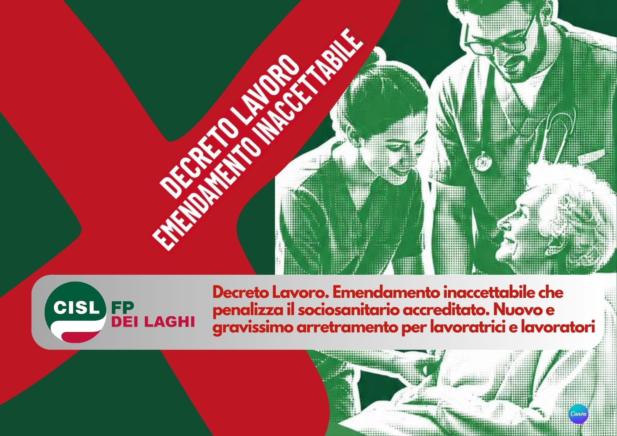 Cisl FP dei laghi. Decreto Lavoro: inaccettabile l’emendamento che penalizza i lavoratori del sociosanitario accreditato Cisl FP dei laghi. Decreto Lavoro: inaccettabile l’emendamento che penalizza i lavoratori del sociosanitario accreditato