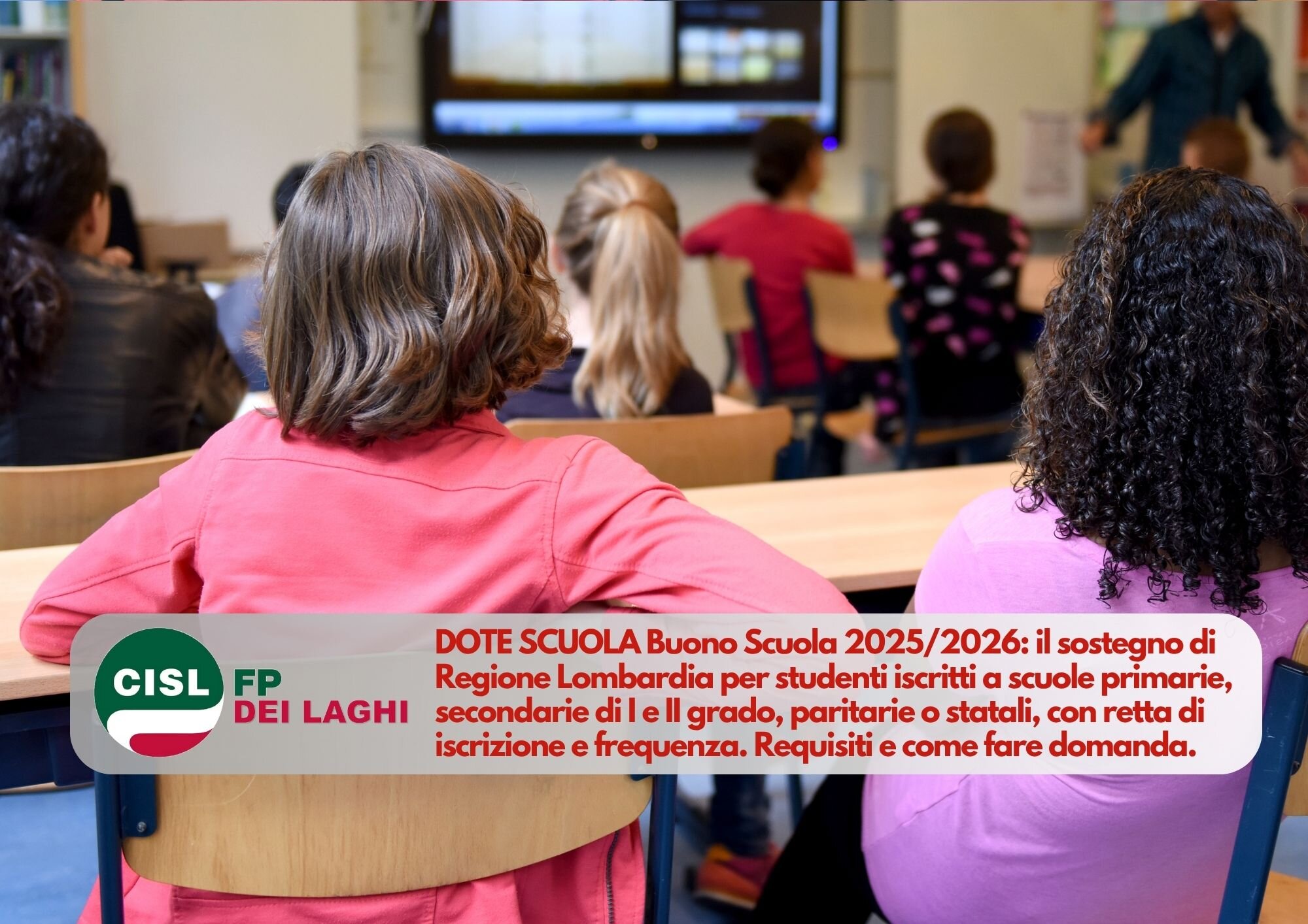 CISL FP dei laghi. Dote Scuola componente Buono Scuola 2025/2026 dal 4 novembre possibile presentare domanda. Scopri i requisiti e le modalità. CISL FP dei laghi. Dote Scuola componente Buono Scuola 2025/2026 dal 4 novembre possibile presentare domanda. Scopri i requisiti e le modalità.