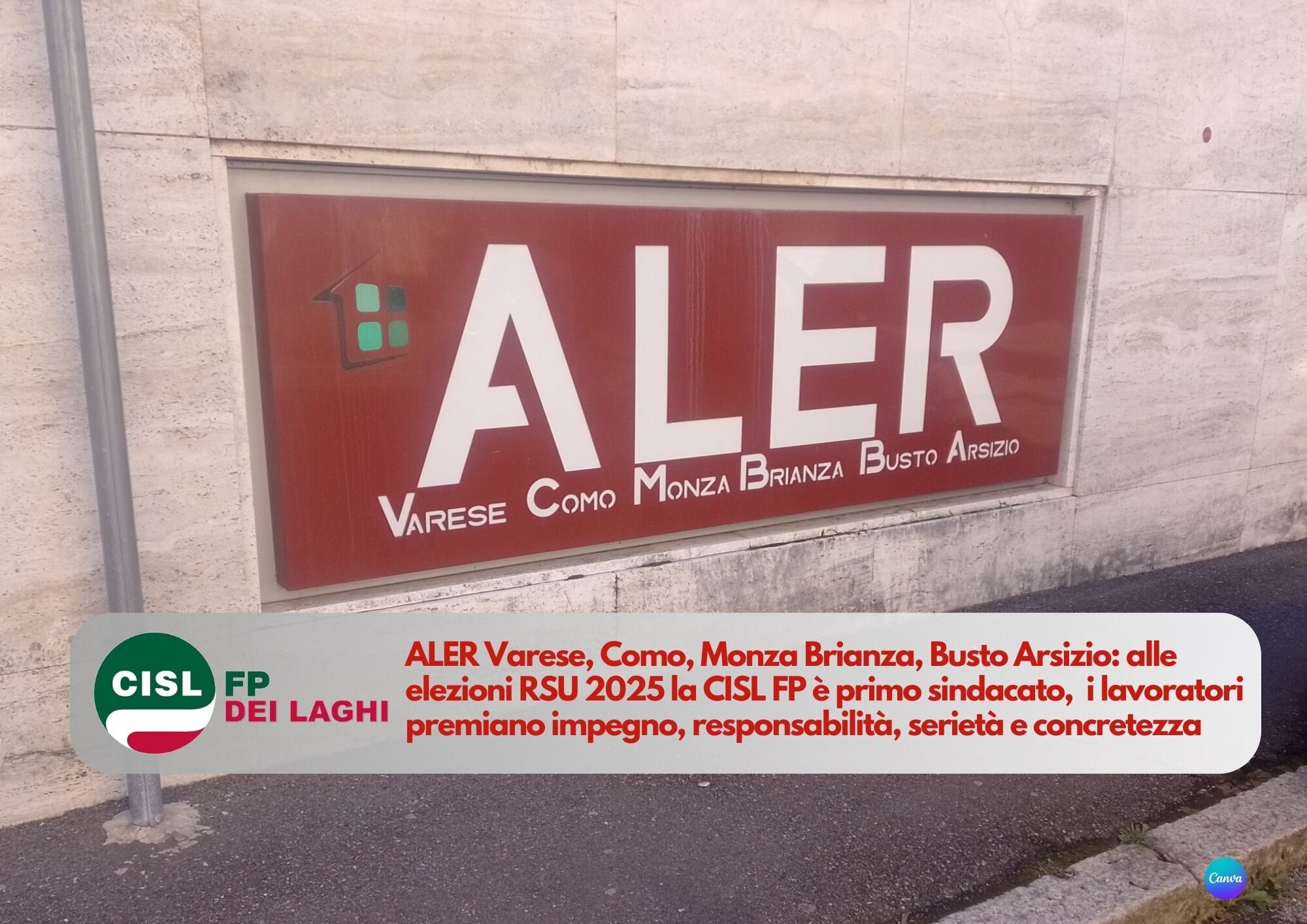 Cisl FP dei laghi. Elezioni RSU ALER, CISL FP primo sindacato, conferma del percorso responsabile di rappresentanza
