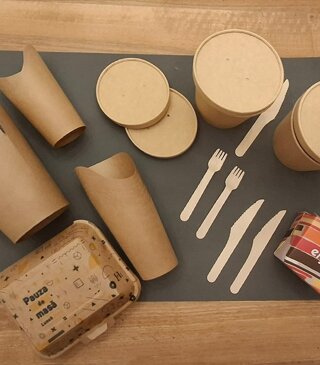 Linea Take Away e linea in cartone di carta Kraft