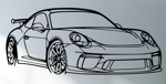 silhouette-da-parete-porsche-911-gt3-vista-34-frontale