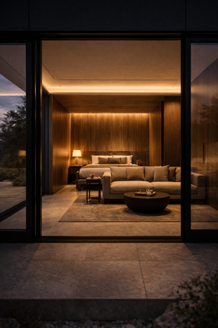 suite di lusso con vista serale