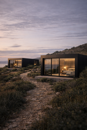 suite moderne nel paesaggio sereno