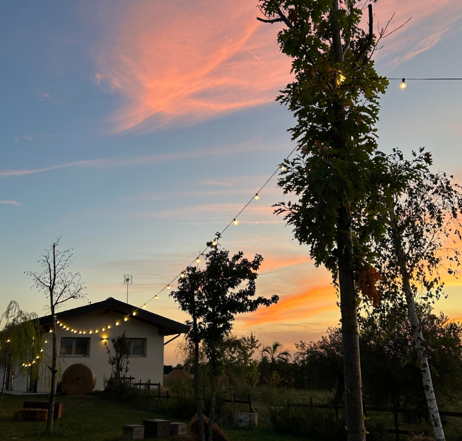 Tramonto in fattoria al Parco Clorofilla Cesenatico durante aperitivo in fattoria