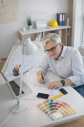 Interior designer che sviluppa il progetto di ristrutturazione casa moderna a Napoli e Caserta