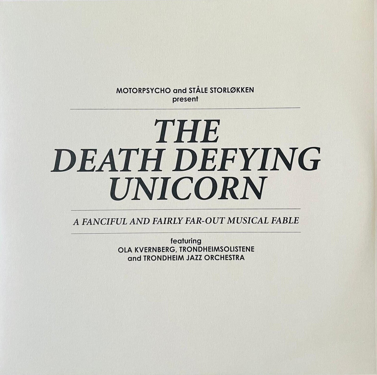 Motorpsycho & Ståle Storløkken: The Death Defying Unicorn
