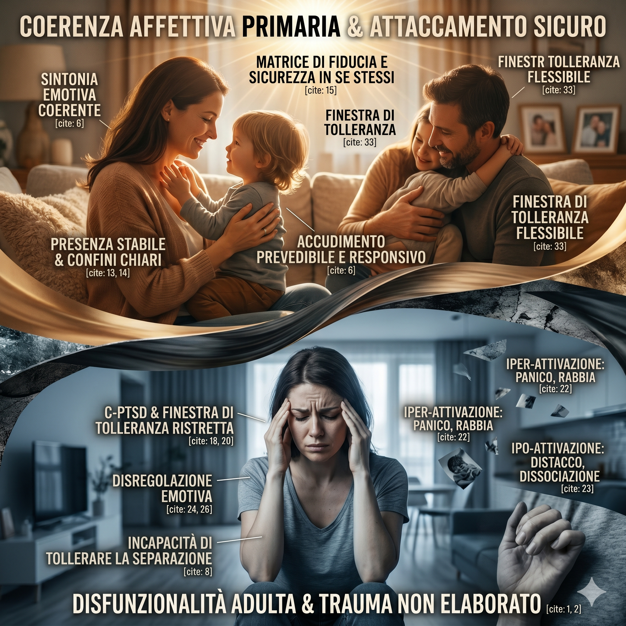 Il continuum dell&rsquo;attaccamento: Dalla coerenza affettiva nelle relazioni primarie alla disfunzionalit&agrave; adulta