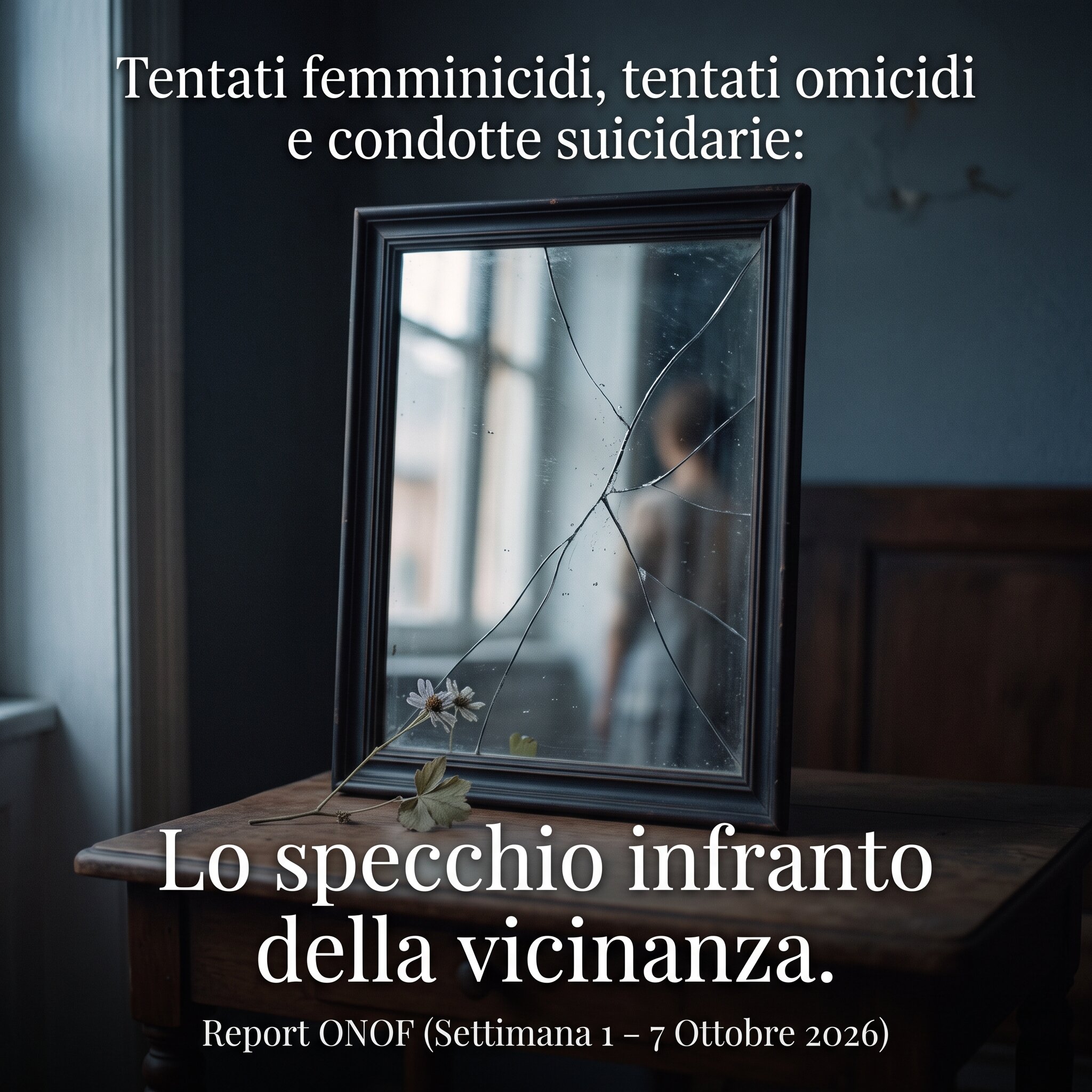 Tentati femminicidi, tentati omicidi e condotte suicidarie: Lo specchio infranto della vicinanza. Report ONOF (Settimana 1 – 7 Ottobre 2026)