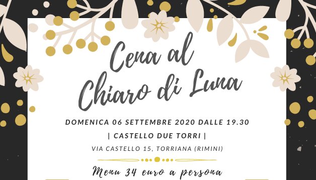 Domenica 6 Settembre - Cena al Chiaro di Luna