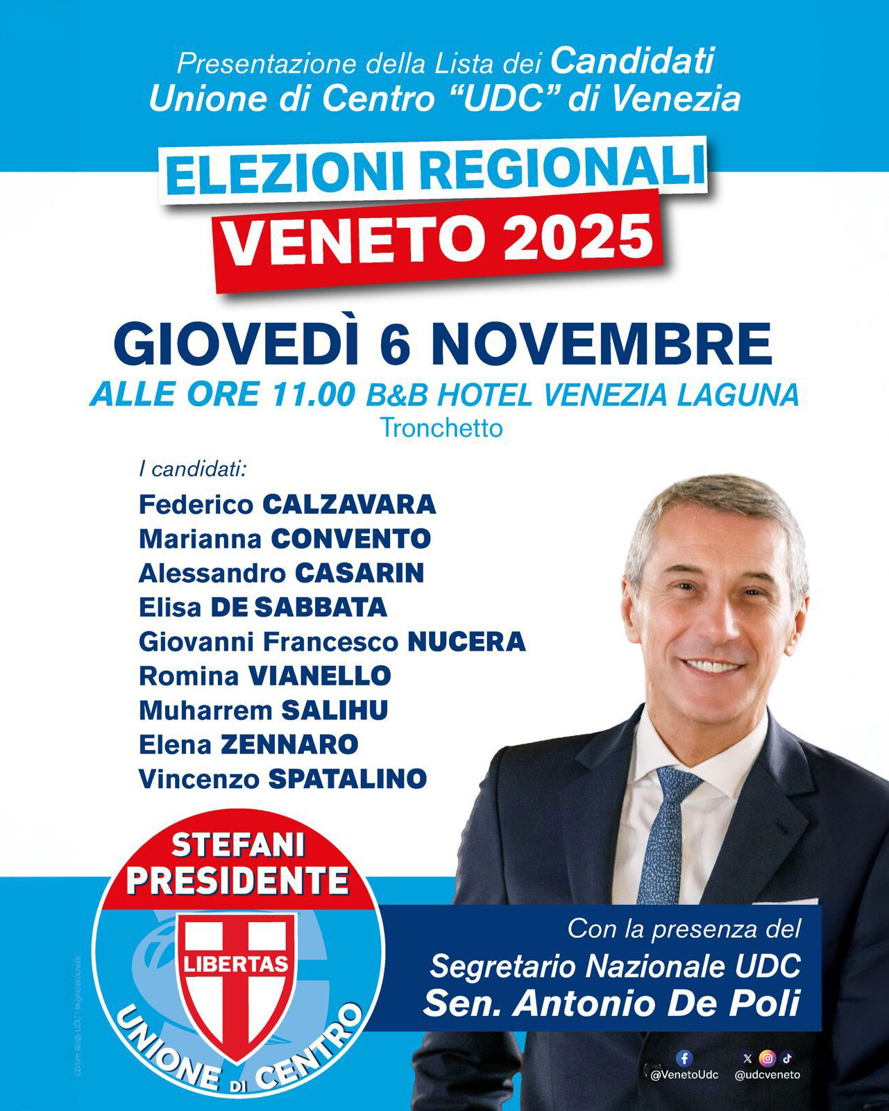 Regionali Veneto | Presentazione del programma elettorale e dei candidati UDC Venezia