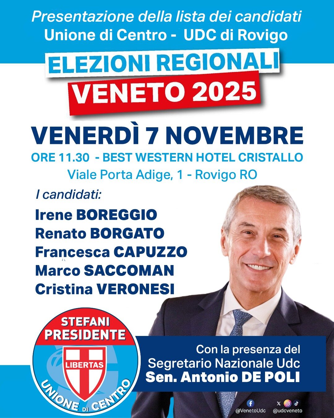 Regionali Veneto 2025 | Presentazione del programma elettorale e dei candidati Udc Venezia