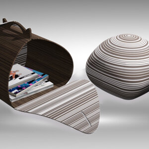 Concept pouf and container for FormabilioConcept otomana y contenedor Formabilio