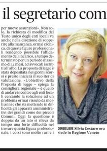 Carenza di segretari comunali Presentata un progetti di legge statale