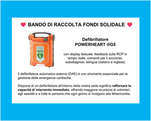 Raccolta fondi defibrillatore Raccolta fondi defibrillatore