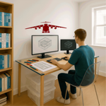 aereo-ilyushin-il76-skyline-adesivo-murale