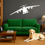 aereo-ilyushin-il76-skyline-adesivo-murale