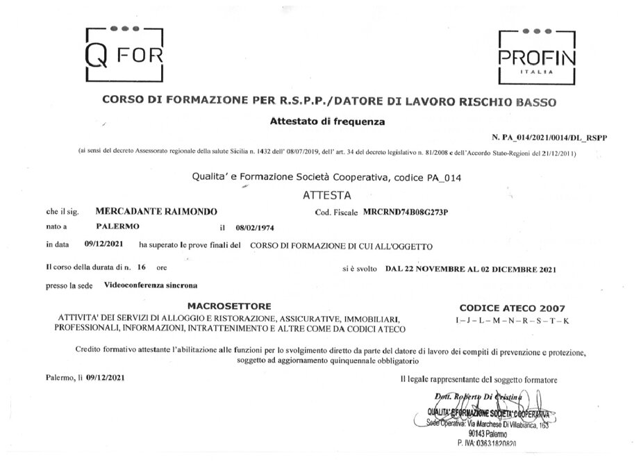 Attestato RSPP