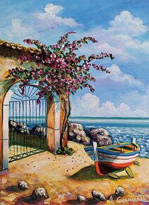 vendita quadro dipinto ad olio su tela, marina paesaggio