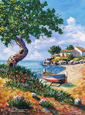 vendita quadro dipinto ad olio su tela, marina paesaggio