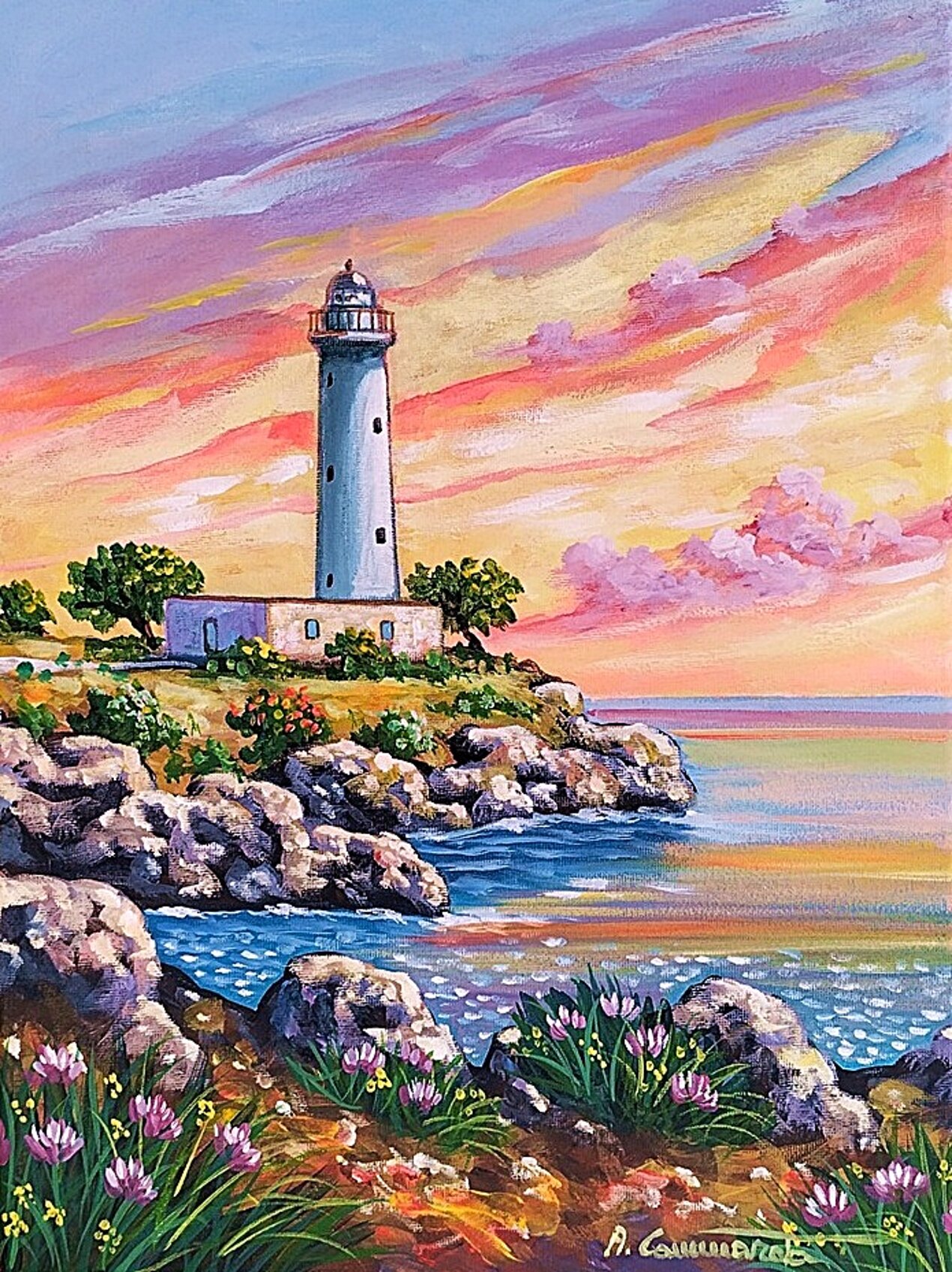 tramonto con faro 2025ott158-30x40.jpeg