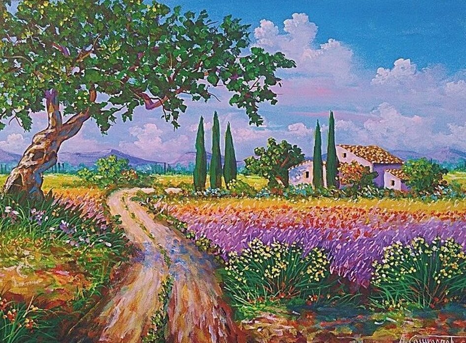 vendita quadro dipinto ad olio paesaggio toscano con ginestre.jpeg