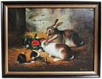 byron-coppia-di-coniglietti-con-porcellino-dindia-meta-xx-secolo