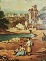 paesaggio-con-laghetto-borgo-e-figure-meta-xx