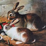 byron-coppia-di-coniglietti-con-porcellino-dindia-meta-xx-secolo
