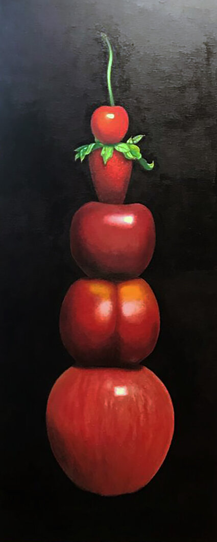 c1 stacked fruit di christopher st. leger copia - olio su tela 40x100x4 - sitelli 2021.jpeg