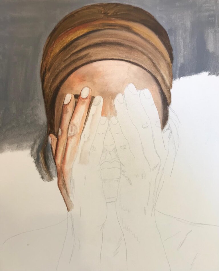 2 occhi velati - inizio lavoro olio.jpeg 2 occhi velati - inizio lavoro olio.jpeg